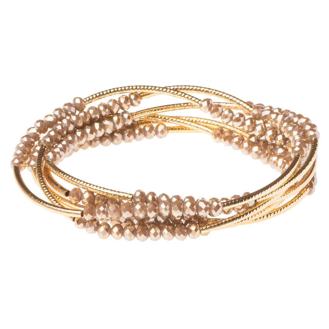 Scout Wrap Bracelet, Oyster/Gold