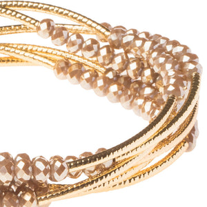 Scout Wrap Bracelet, Oyster/Gold