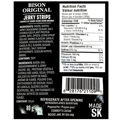 Cowboy's Caviar, Bison Strips, 80g