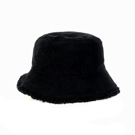 Ladies Bucket Hat, Bellevue, Washed Black