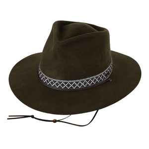 Ladies Wide Brim Hat, Phoenix, Olive, Medium