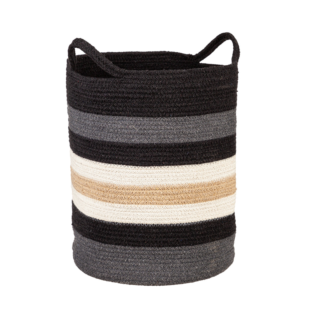 Natural Cotton Woven Basket with Handles, 12in