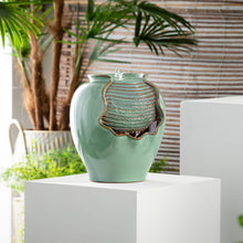 Load image into Gallery viewer, Green Urn Ceramic Tabletop Fountain
