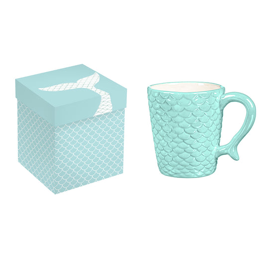 Mermaid Scales Pearl Ceramic Mug w/Box, 21oz