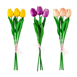 Decorative Tulip 3 Stem Bunch, 12in, 3 Styles