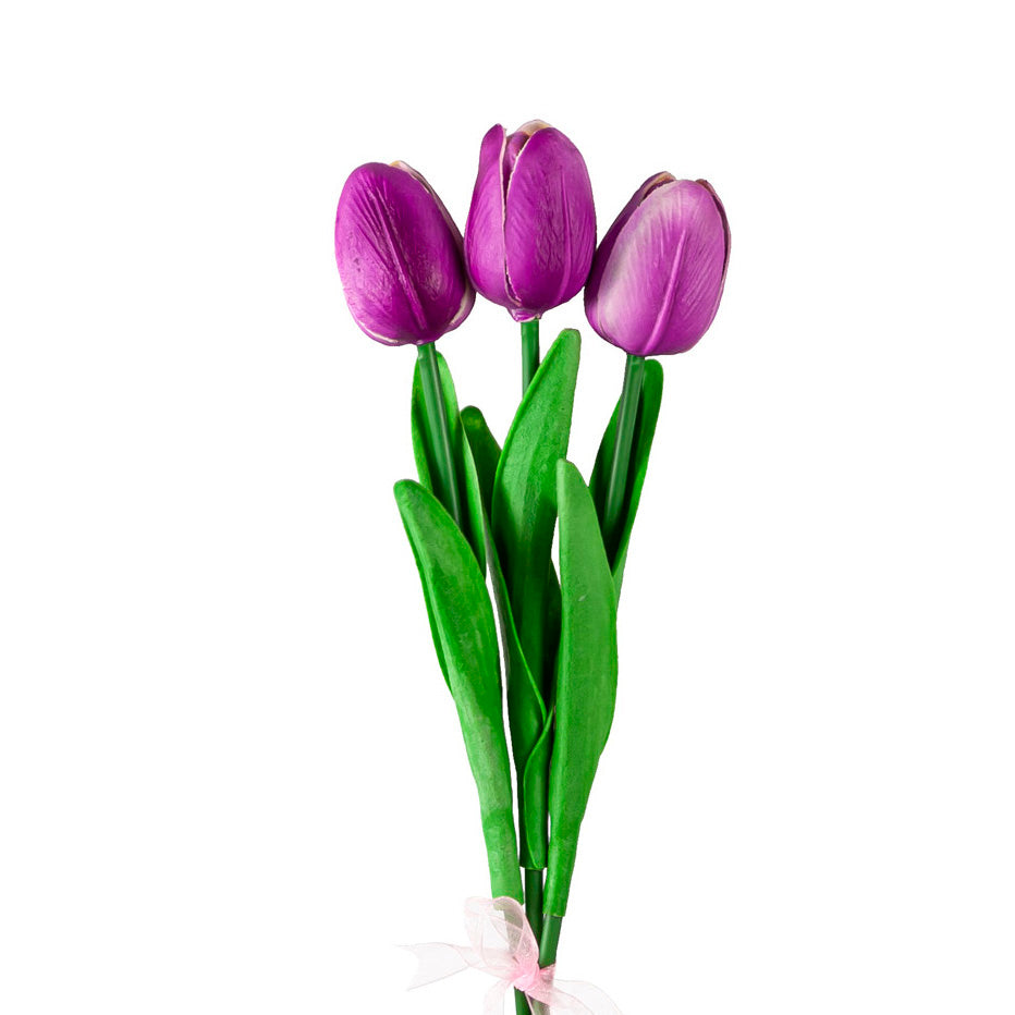 Decorative Tulip 3 Stem Bunch, 12in, 3 Styles