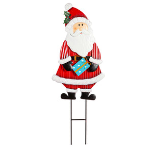 Metal Christmas Friends Garden Stake, Santa