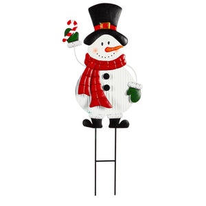 Metal Christmas Friends Garden Stake, Snowman