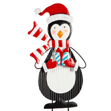 Load image into Gallery viewer, Metal Christmas Friends Garden Stake, Penguin
