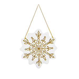 Hand Painted Embossed Snowflake Suncatcher