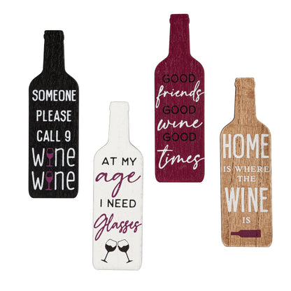Wine Bottle Magnets, Set of 4