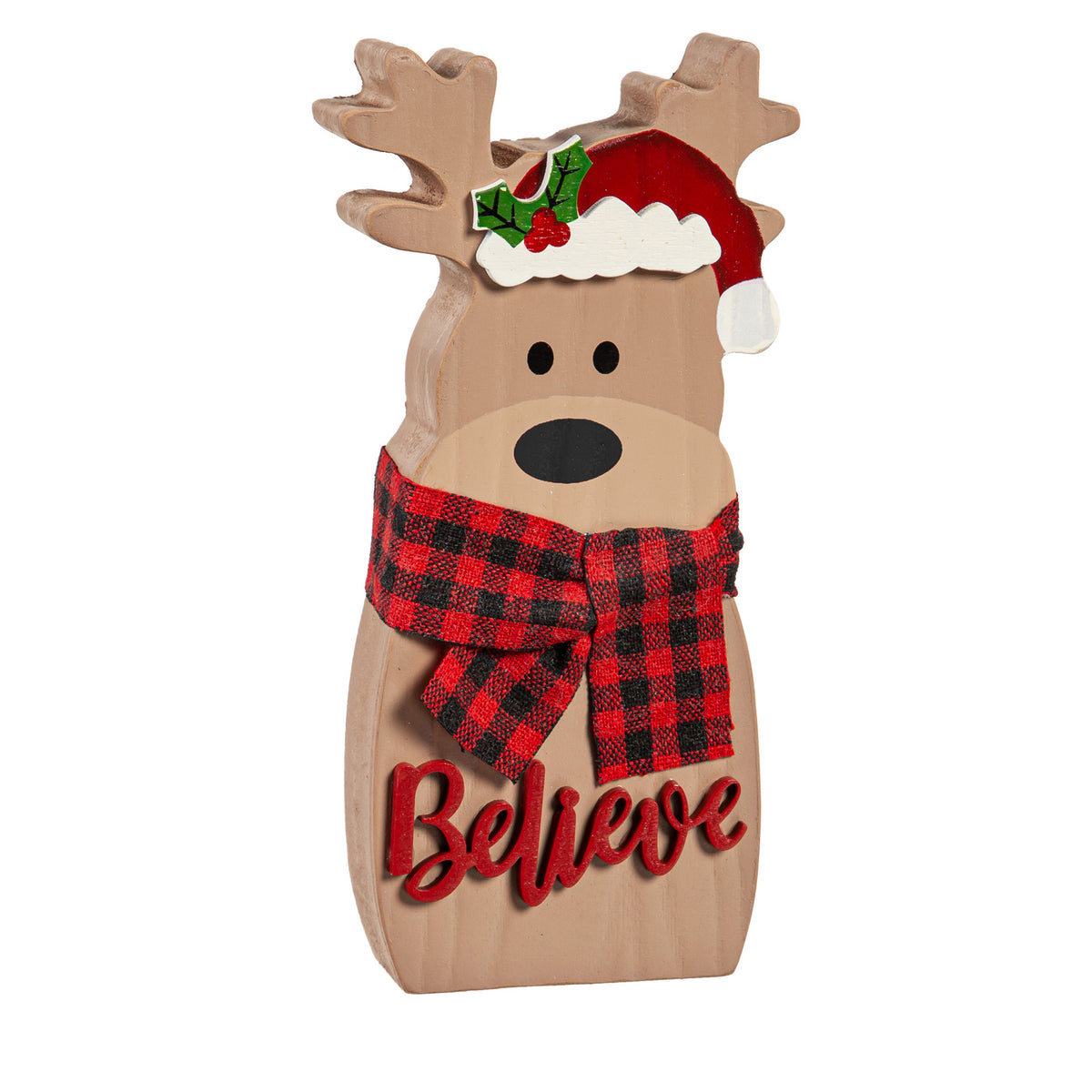 Wood Christmas Character Table Decor, 7in