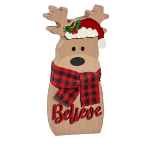 Wood Christmas Character Table Decor, 7in