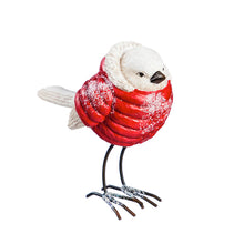 Load image into Gallery viewer, Polyresin Bird in Red Coat Figurine, 4.75in
