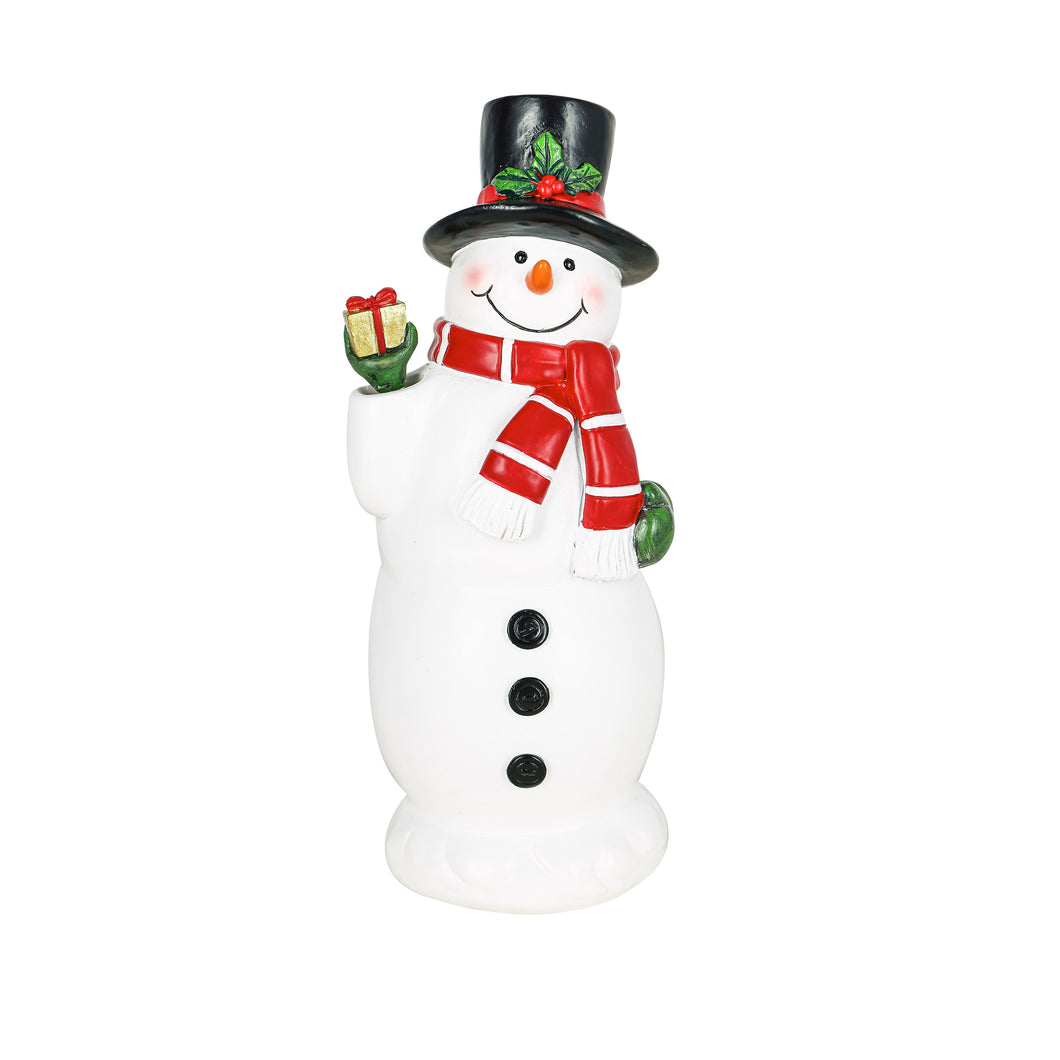 Resin Waving Snowman Decor, 7in