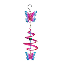 Load image into Gallery viewer, Hanging Wind Twirler, Pink/Blue Butterfly, 18.5in

