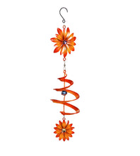 Load image into Gallery viewer, Hanging Wind Twirler, Orange Flower, 20.75in
