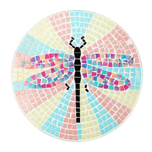 Load image into Gallery viewer, Glass Mosaic Bird Bath, Bright Dragonfly, 15in
