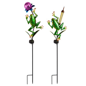 Solar Leaping Frog Garden Stake, 2 Styles