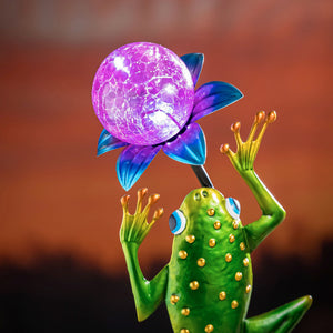 Solar Leaping Frog Garden Stake, 2 Styles