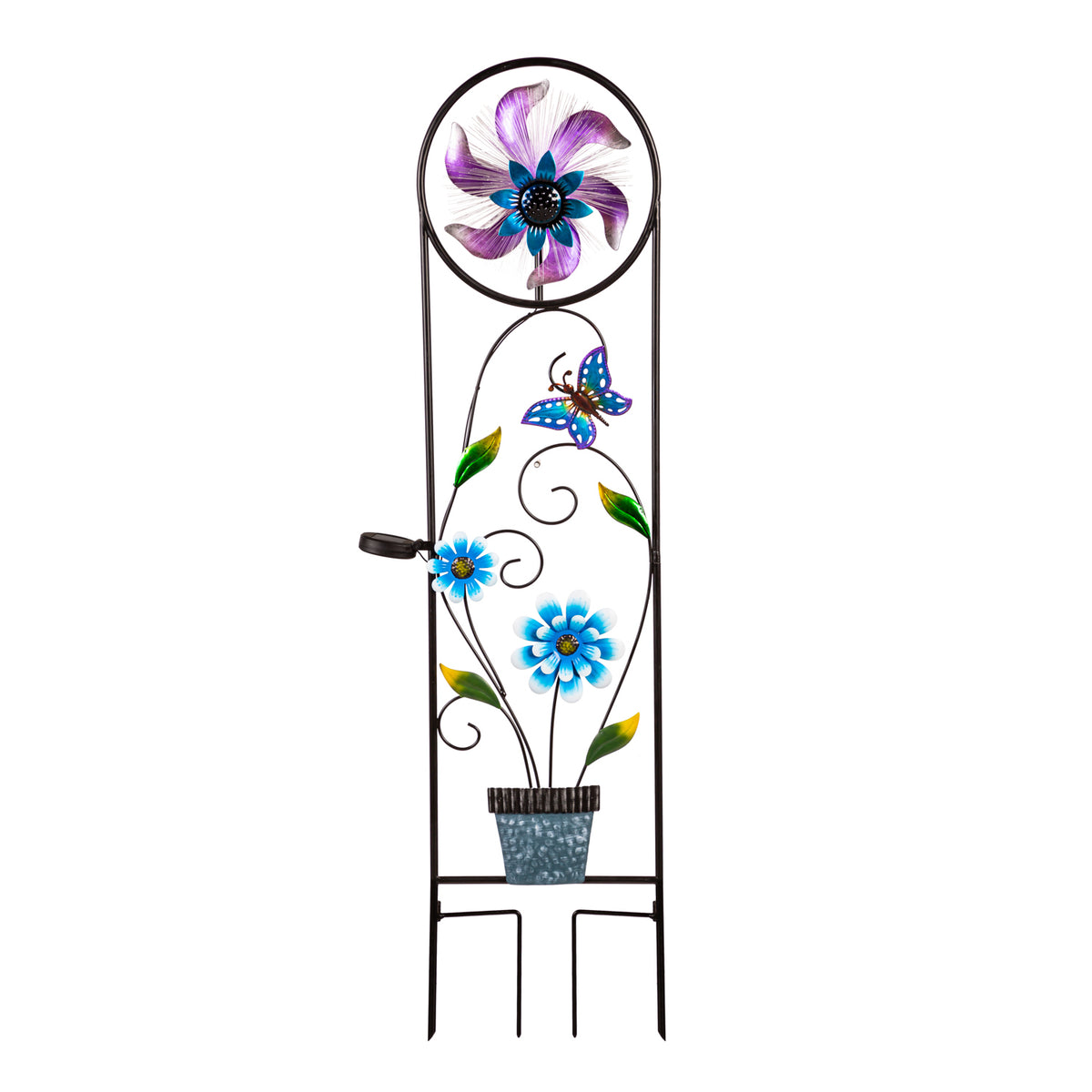 Solar Fiber Optic Butterfly Trellis with Spinner