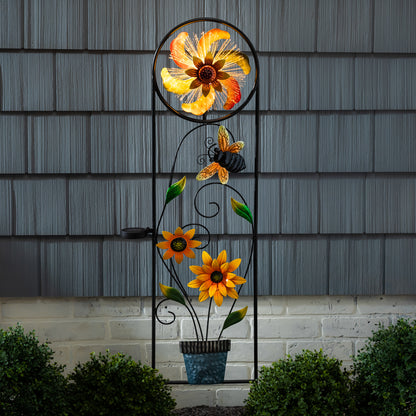Solar Fiber Optic Bee Trellis with Spinner