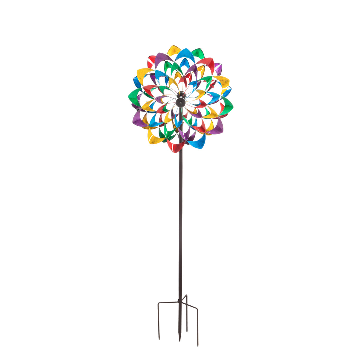 Multi-Colored Flower Spinner Garden Stake, 84in