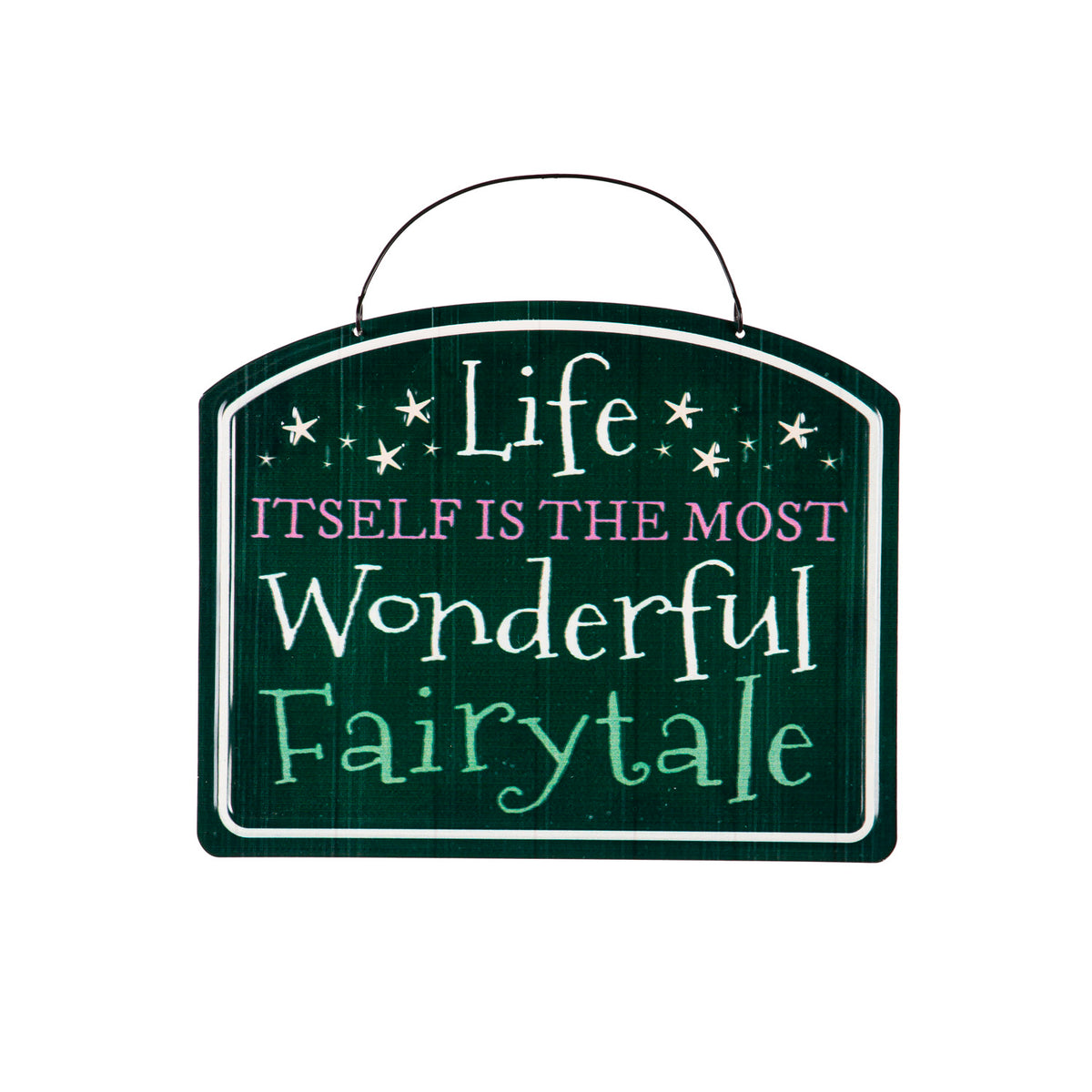 Printed Metal Hanging Fairy Garden Sign, 10in