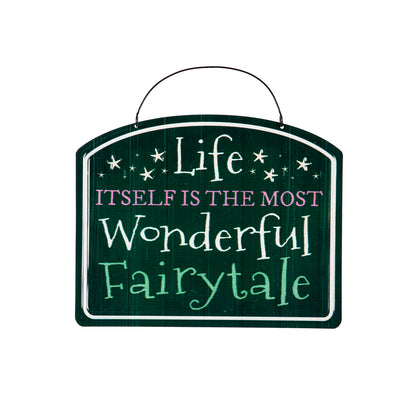 Printed Metal Hanging Fairy Garden Sign, 10in