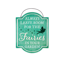 Load image into Gallery viewer, Printed Metal Hanging Fairy Garden Sign, 10in
