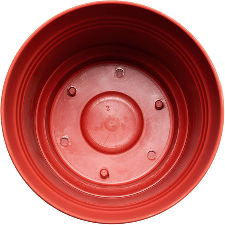 Pot, 10in, Saturn with Saucer, Burnt Red