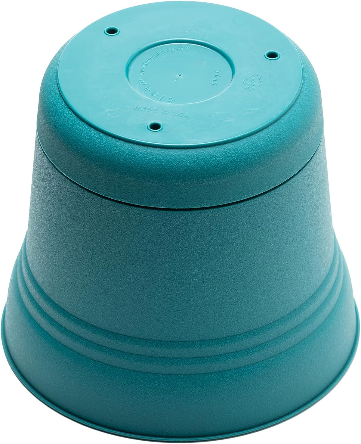 Planter, 12in, Saturn with /Saucer, Bermuda Teal
