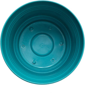 Planter, 12in, Saturn with /Saucer, Bermuda Teal