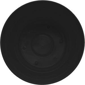 Pot, 7in, Saturn with Saucer, Black