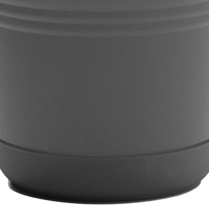 Pot, 10in, Saturn with Saucer, Charcoal