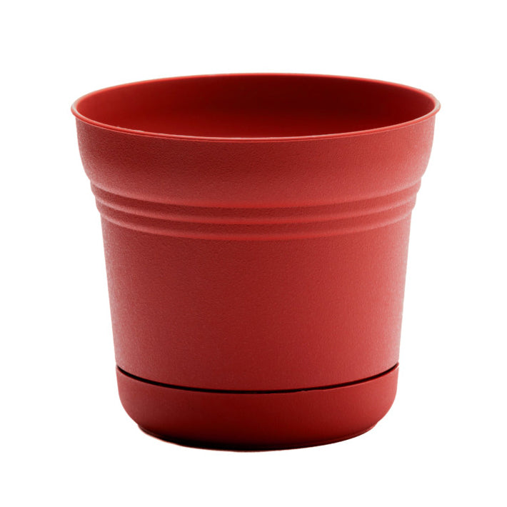 Pot, 7in, Saturn with Saucer, Burnt Red