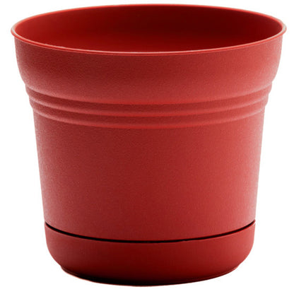 Planter, 12in, Saturn with Saucer, Burnt Red