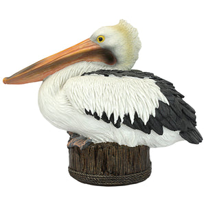 Polyresin Dock of the Bay Pelican Statue, 12in