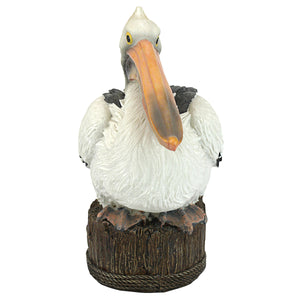 Polyresin Dock of the Bay Pelican Statue, 12in
