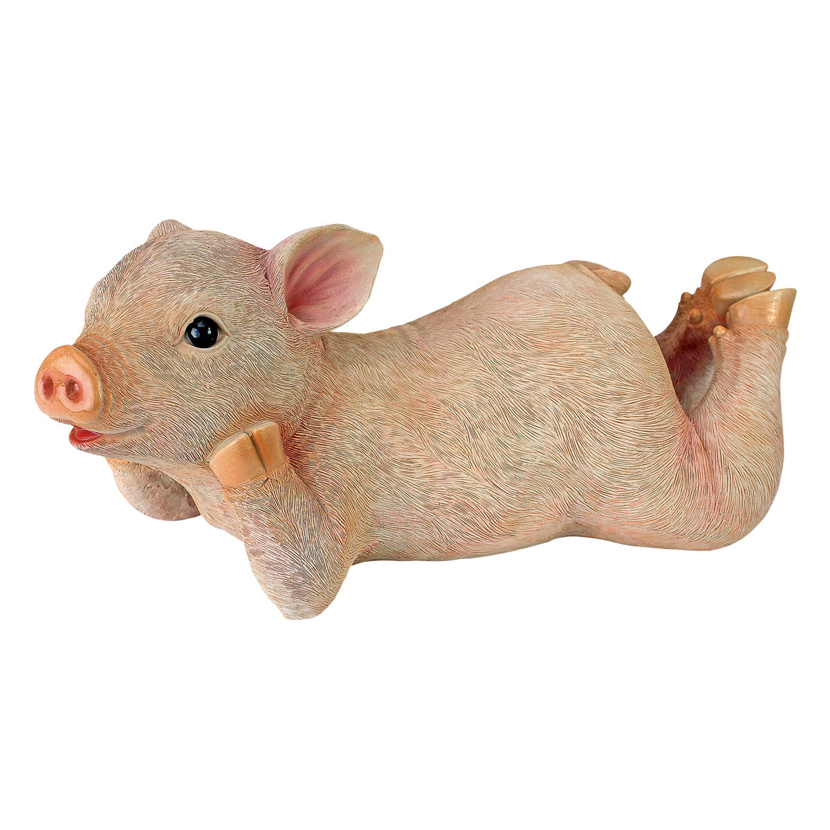 Polyresin Lounging Baby Pig Statue, 11in