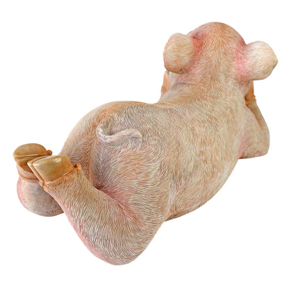 Polyresin Lounging Baby Pig Statue, 11in