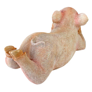 Polyresin Lounging Baby Pig Statue, 11in