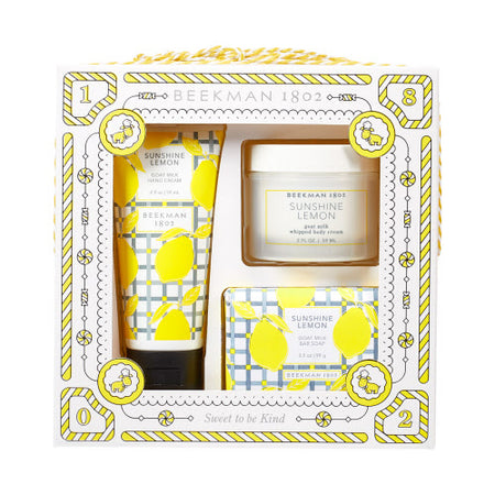 Beekman 1802 Sunshine Lemon Hand & Body Set, 3pc
