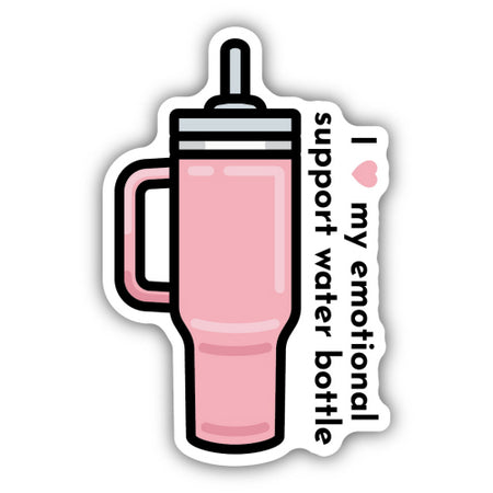 Emotional Support Water Bottle Sticker, 3in