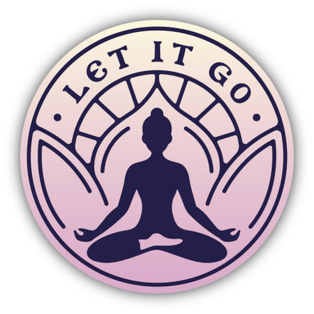 Let it Go Yoga Badge Sticker, 3in