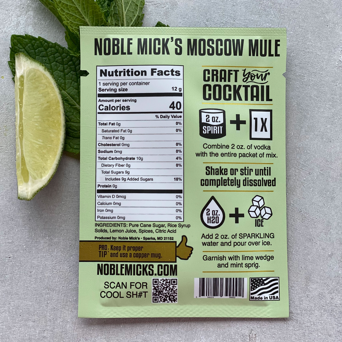 Noble Mick's Cocktail Mix, Moscow Mule
