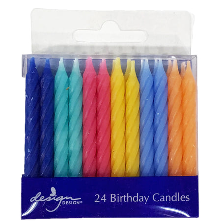 Party Candles, Bright Twists, 24pk