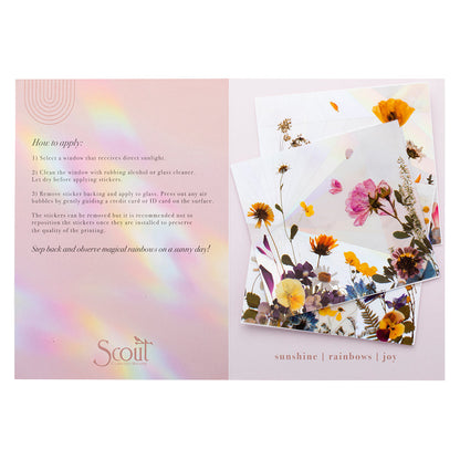 Pressed Flowers Suncatcher Window Sticker