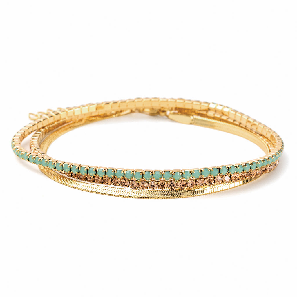 Scout S&S Bracelet Trio, Pacific Opal/Gold