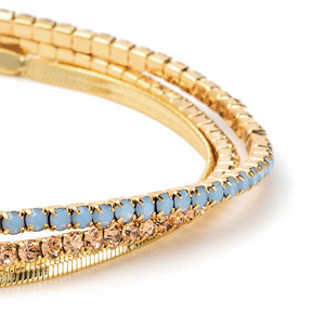 Scout S&S Bracelet Trio, Air Blue Opal/Gold